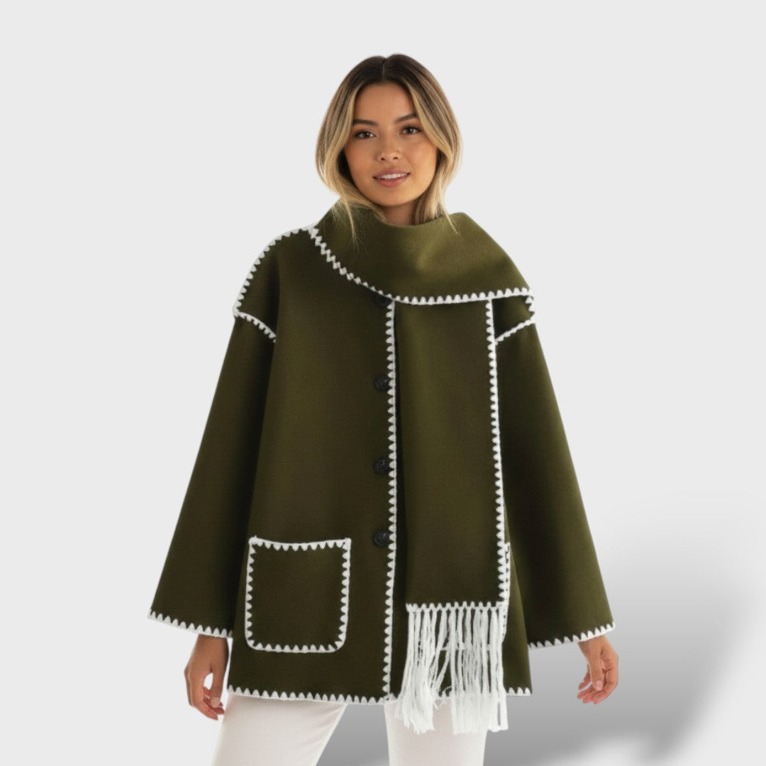 Women's Winter Coat with Wrap Collar