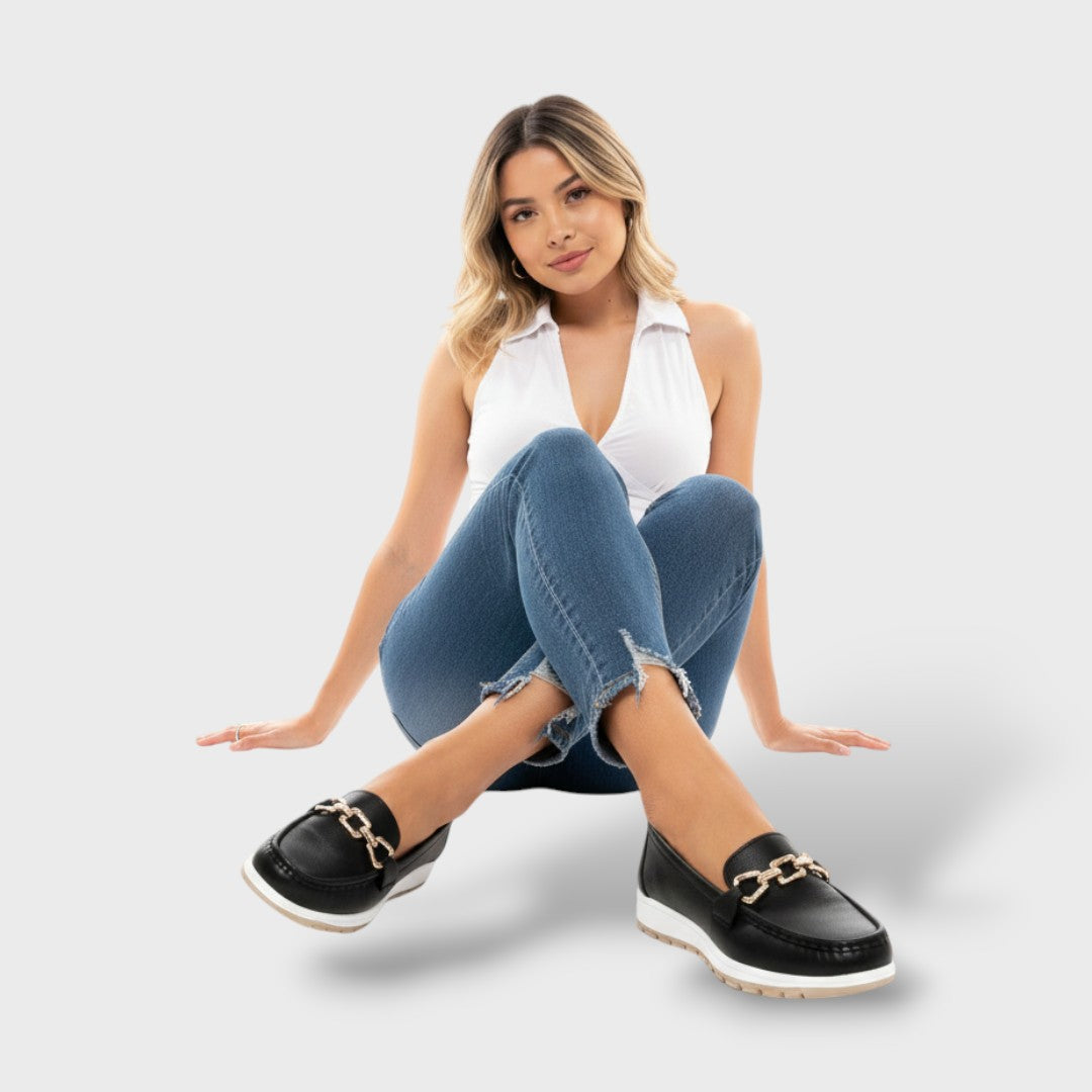 Women's Moccasins Flat Sole Buckle