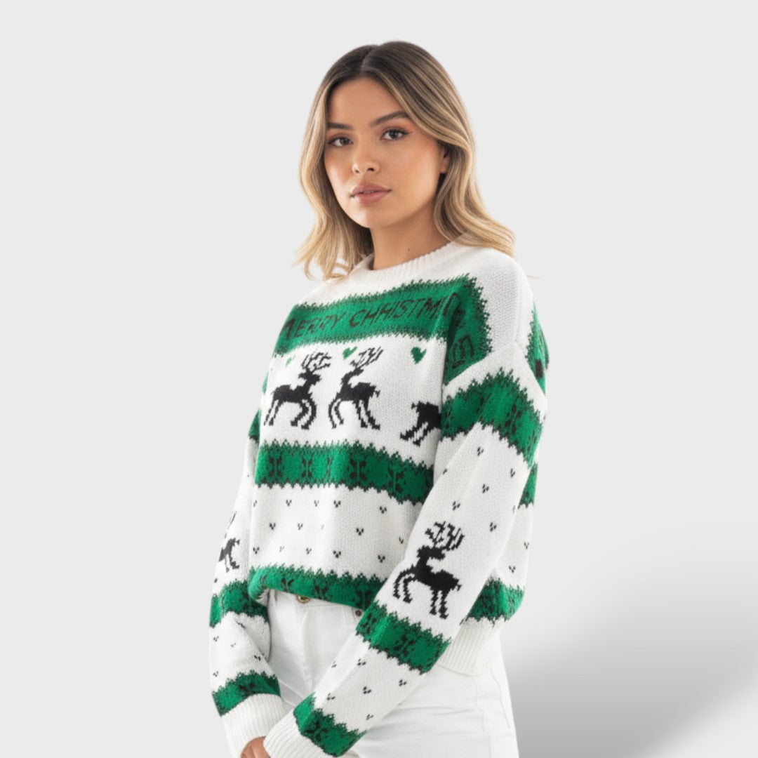 Women's Christmas Sweater with Moose