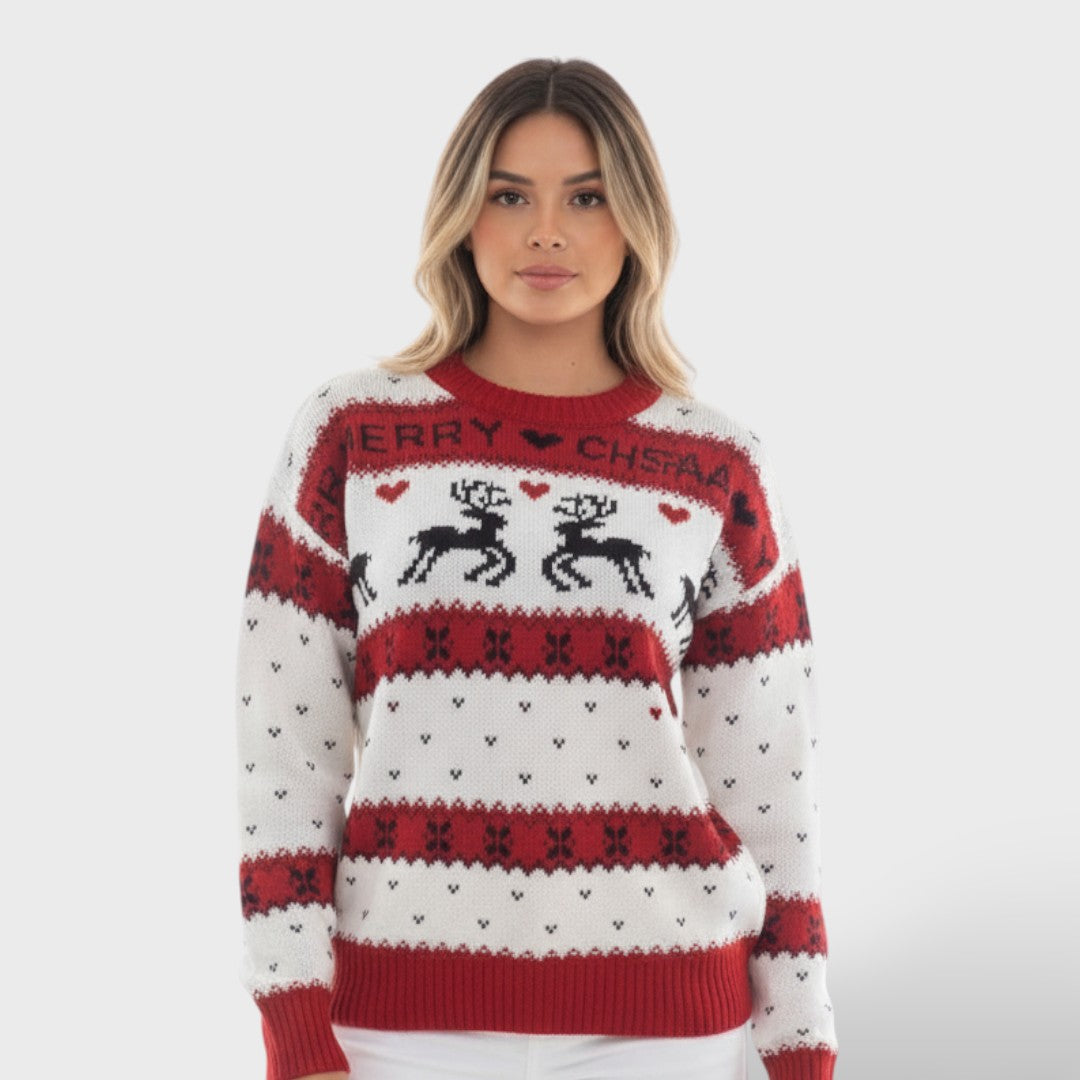 Women's Christmas Sweater with Moose