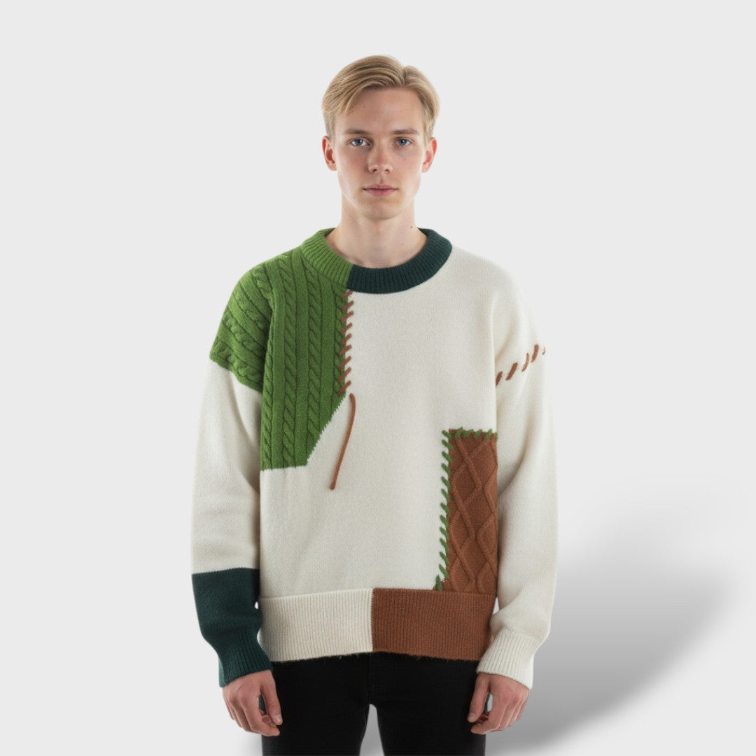 Trendy Patchwork Sweater for Men