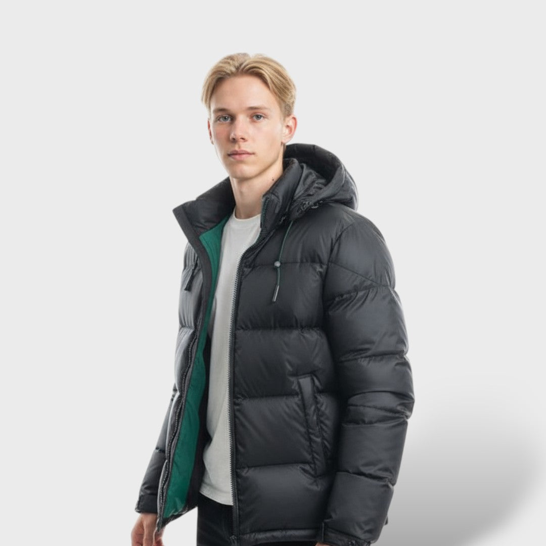 Padded Winter Jacket for Men with Hood