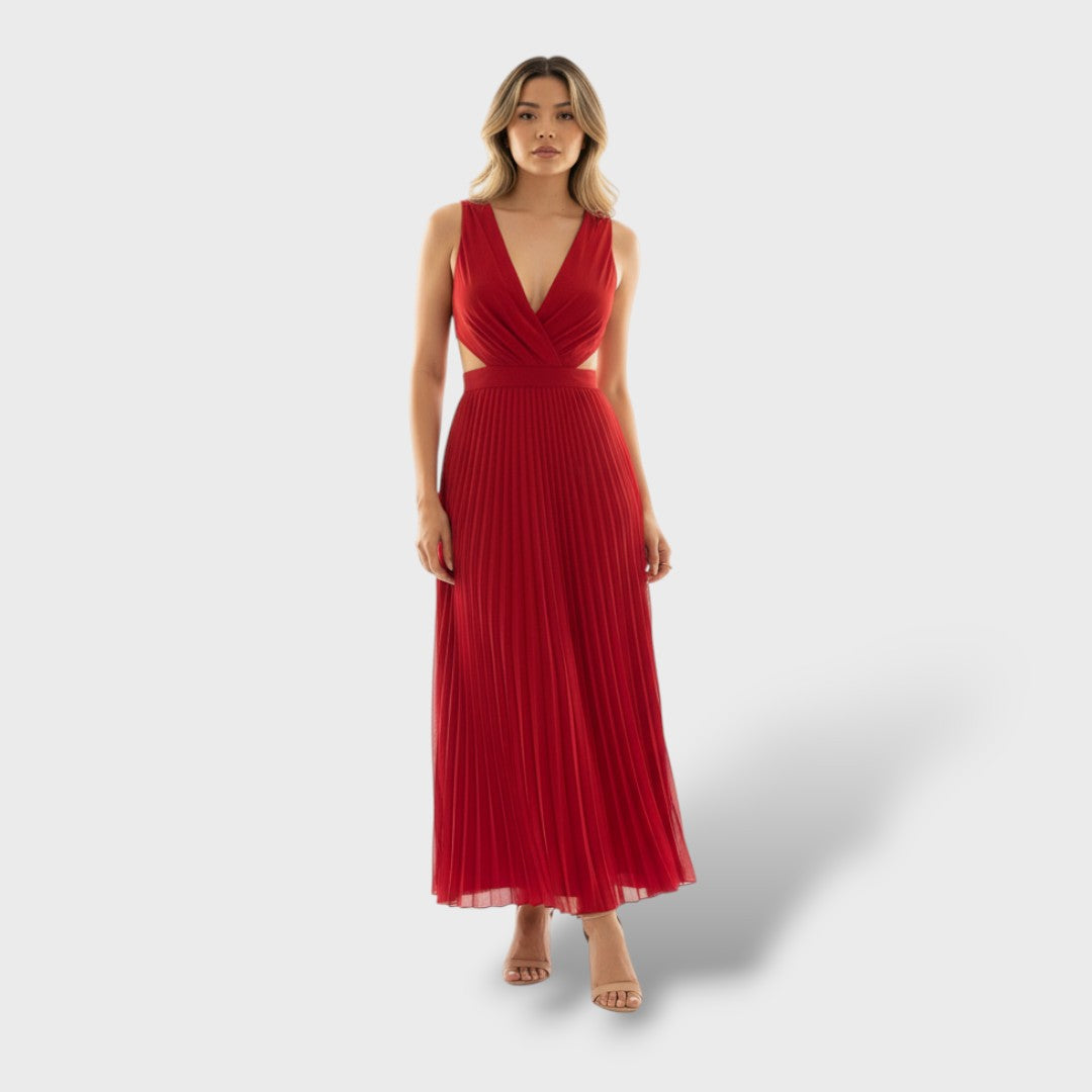 Elegant Pleated Maxi Dress for Women