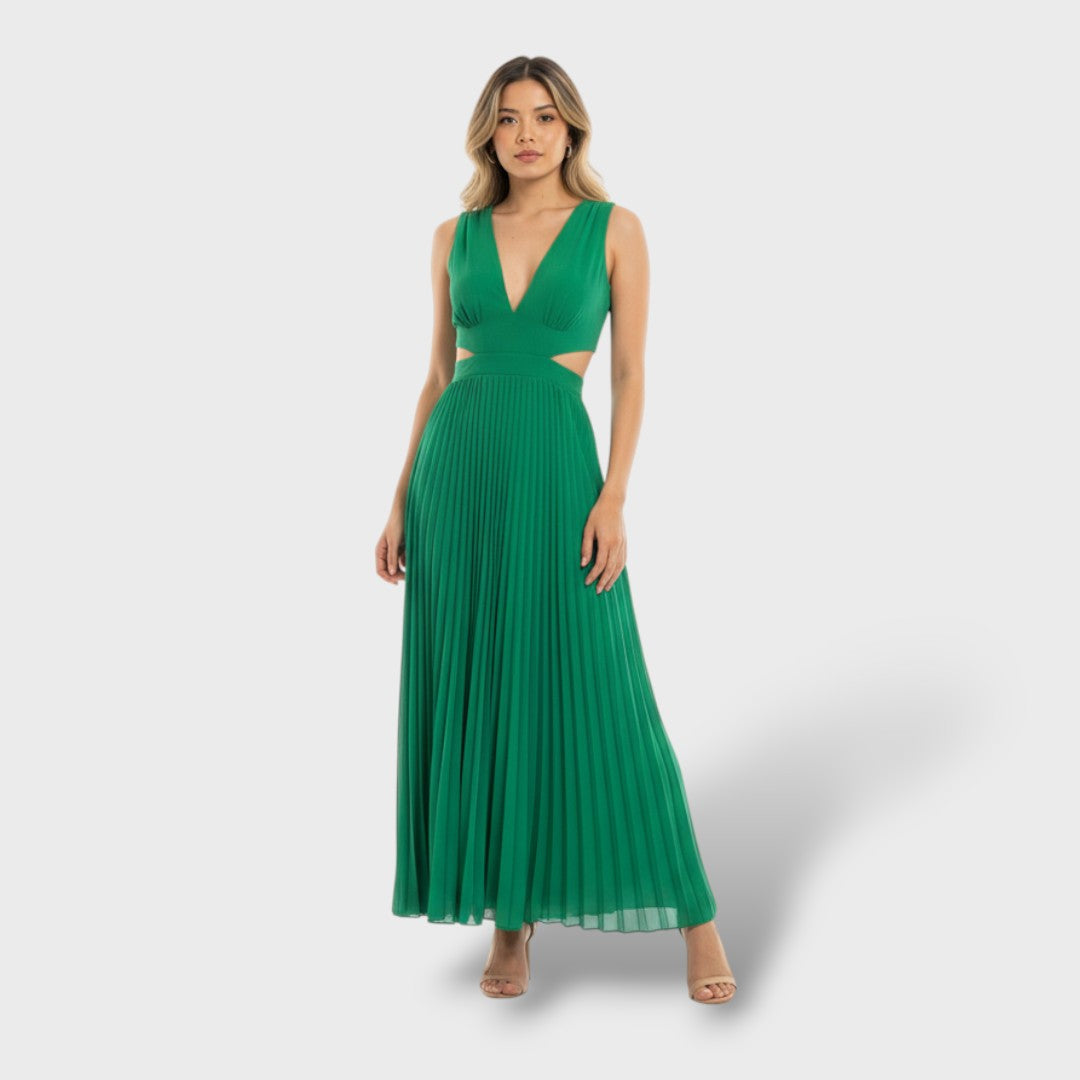 Elegant Pleated Maxi Dress for Women
