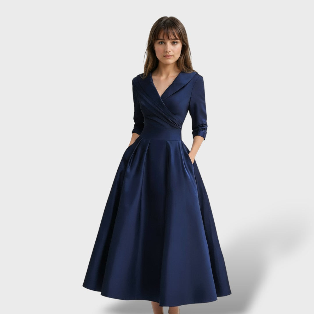 Elegant Satin Midi Dress