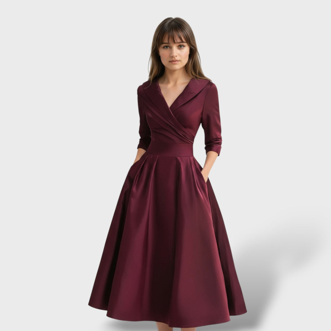 Elegant Satin Midi Dress