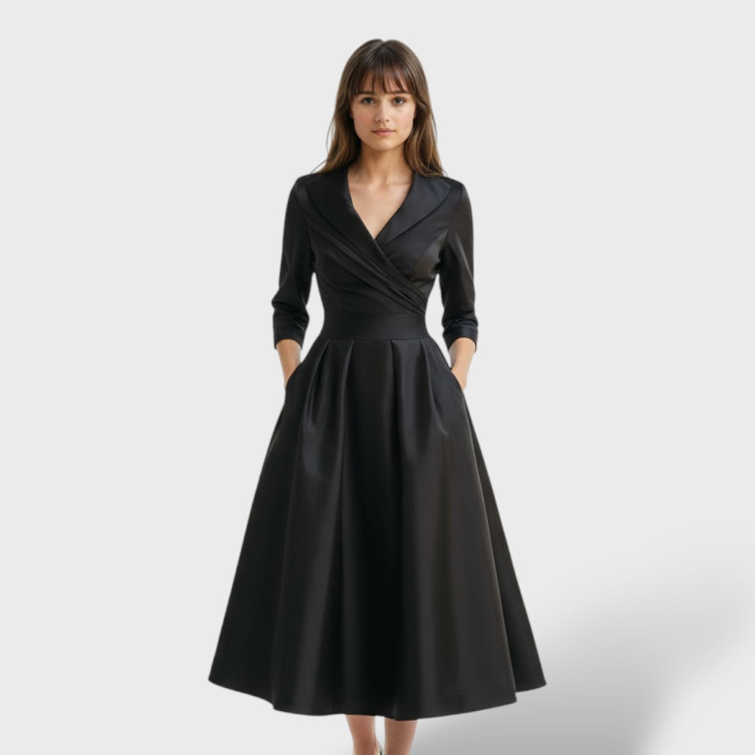 Elegant Satin Midi Dress
