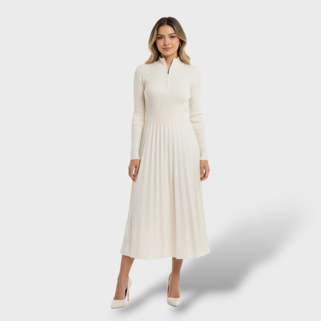 Merino Wool High Neck Dress for Women