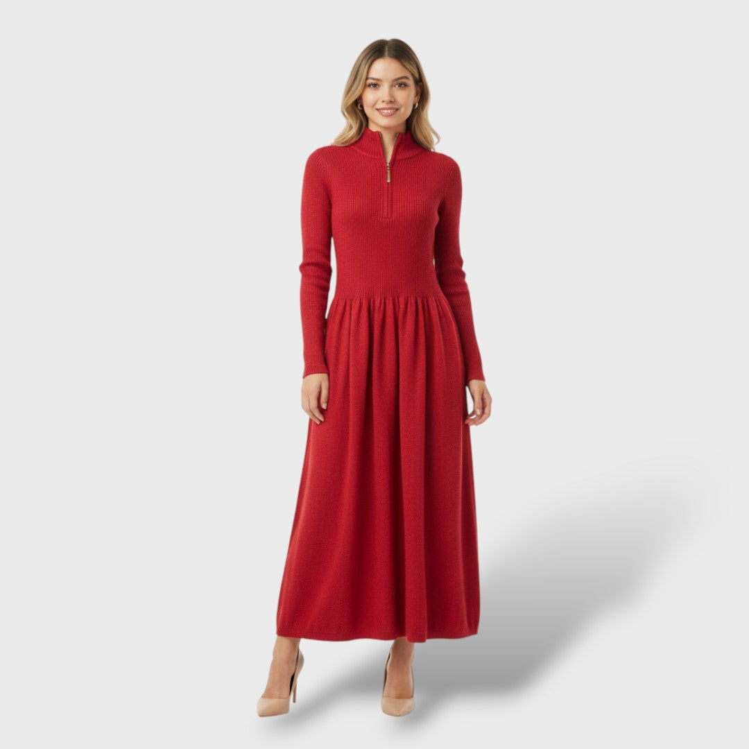 Merino Wool High Neck Dress for Women