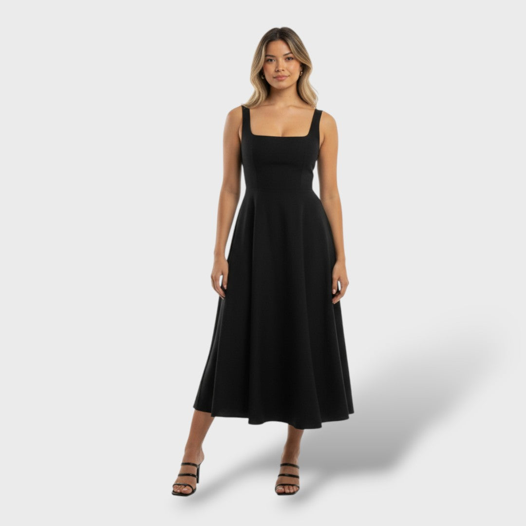 Square Neck Midi Dress for Women