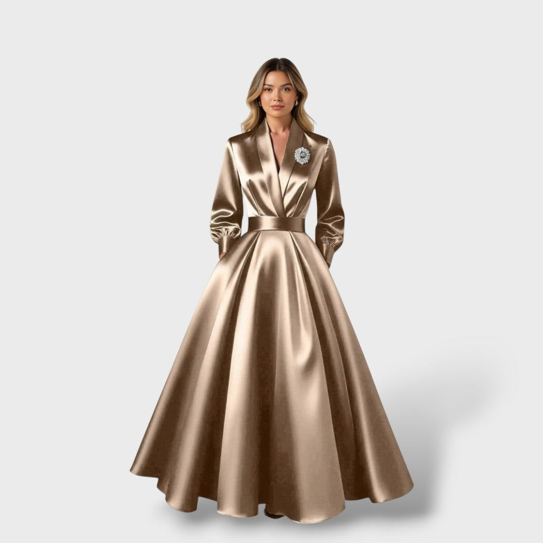 Elegant Midi Dress V-Neck