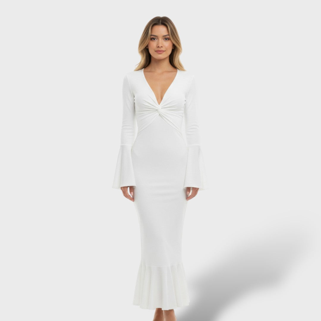 Elegant Long Dress V Neck