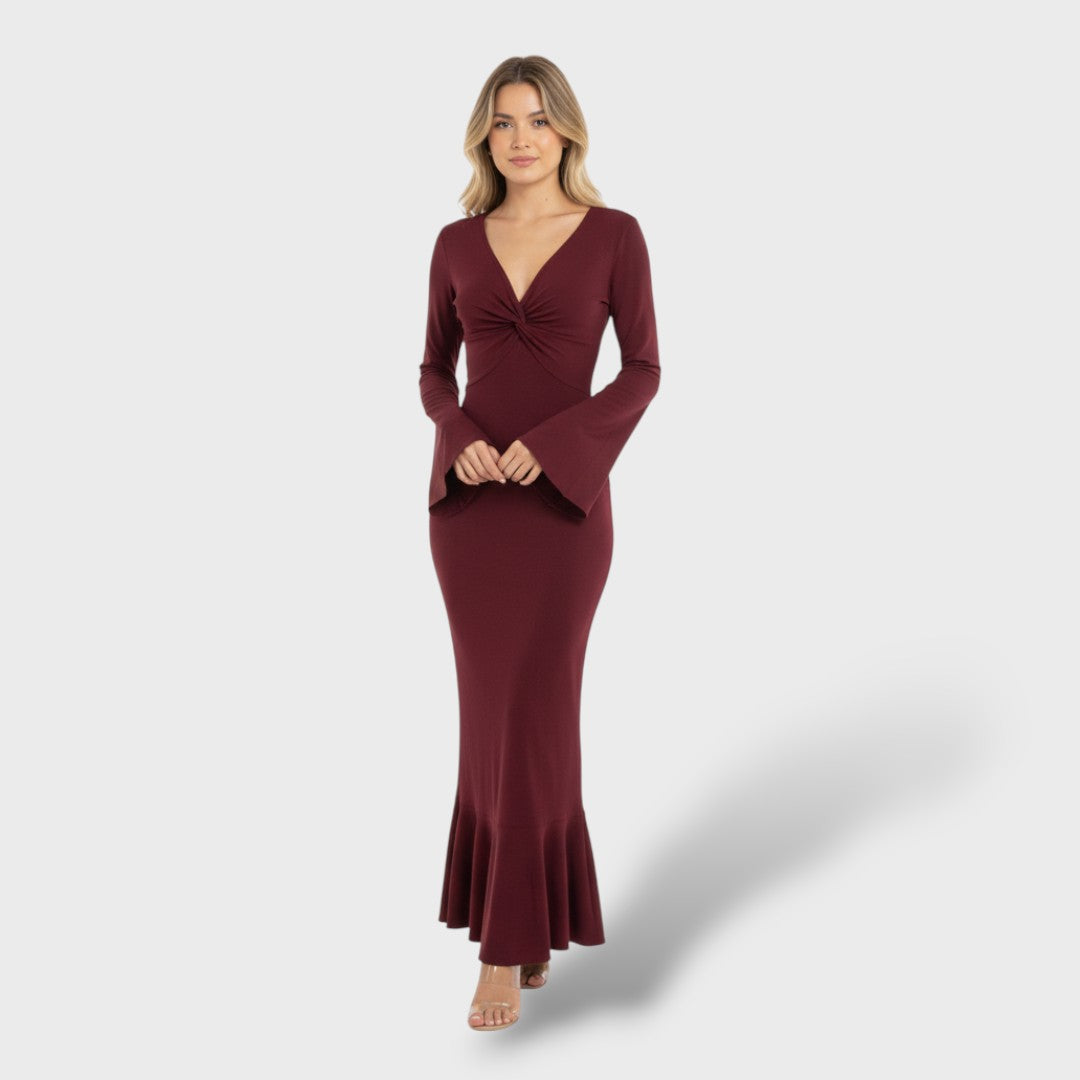 Elegant Long Dress V Neck