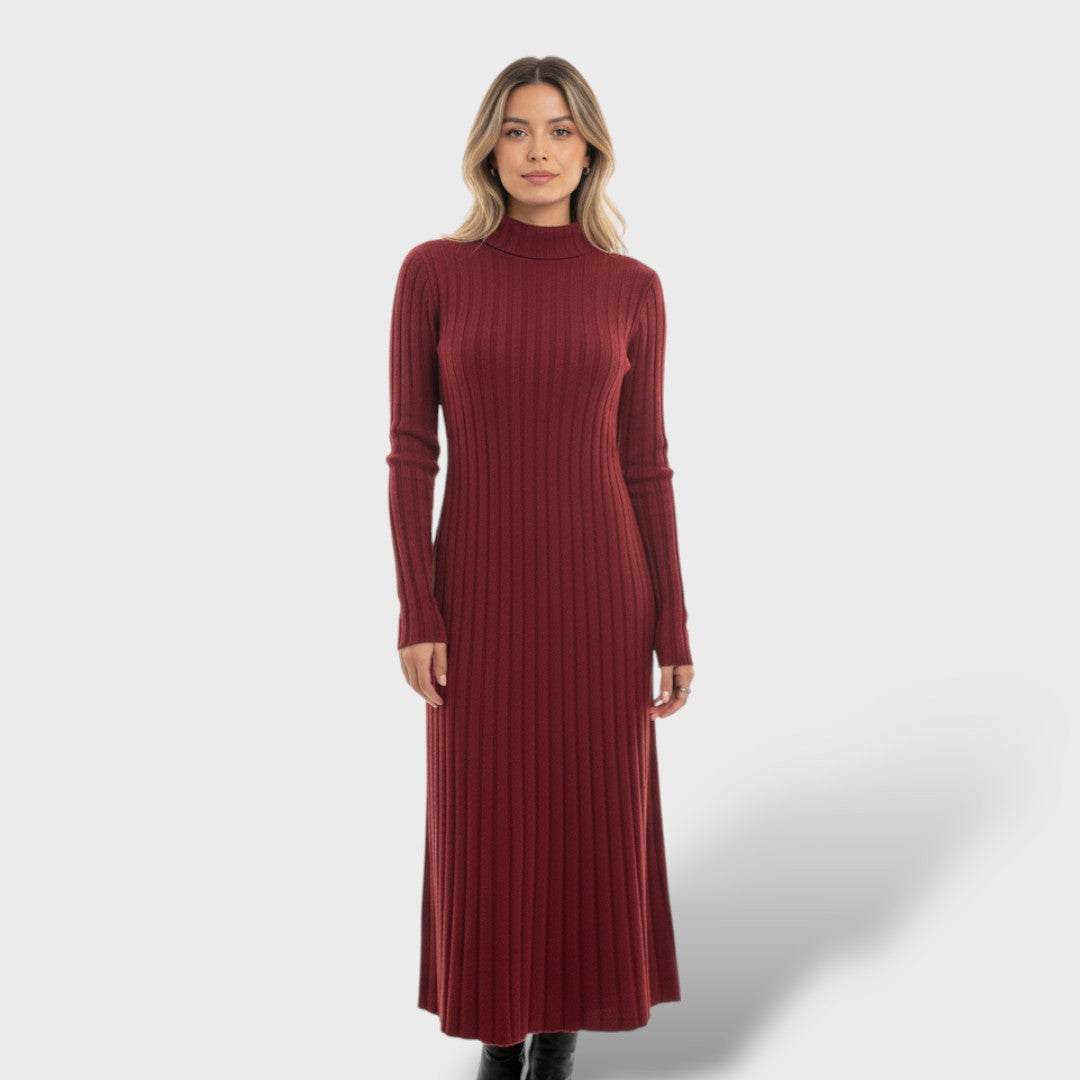 Merino Wool High Neck Dress for Women