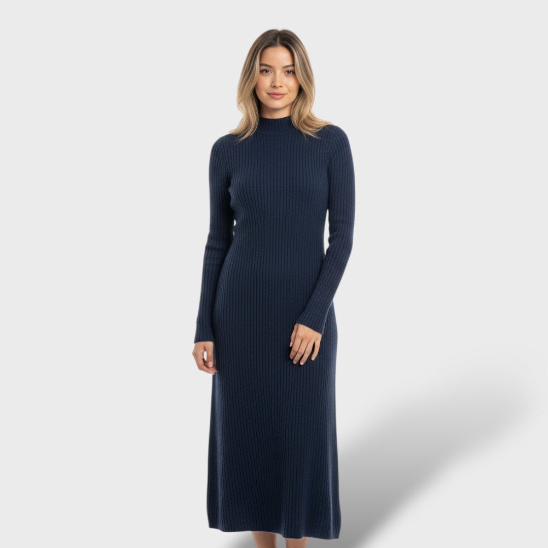 Merino Wool High Neck Dress for Women