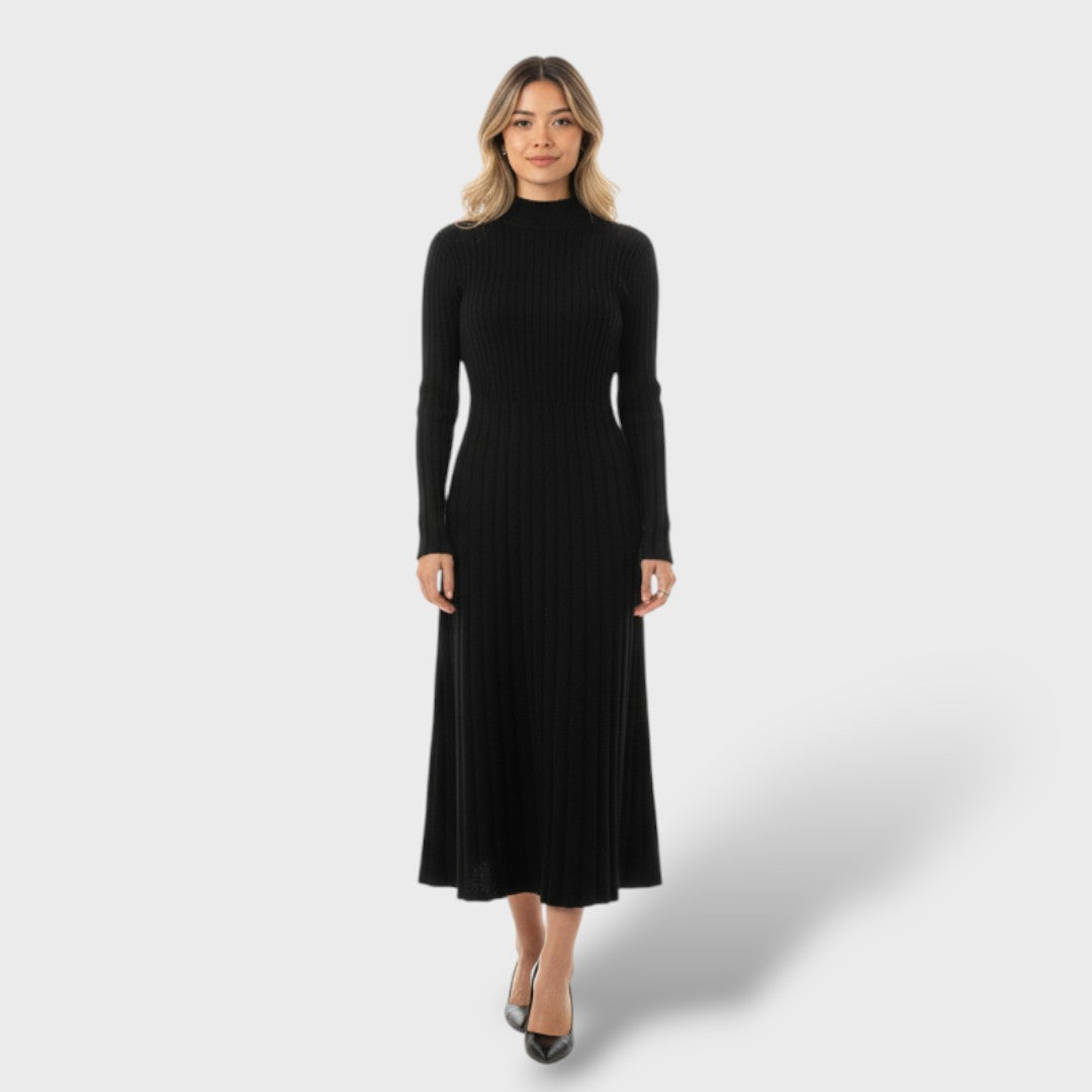 Merino Wool High Neck Dress for Women