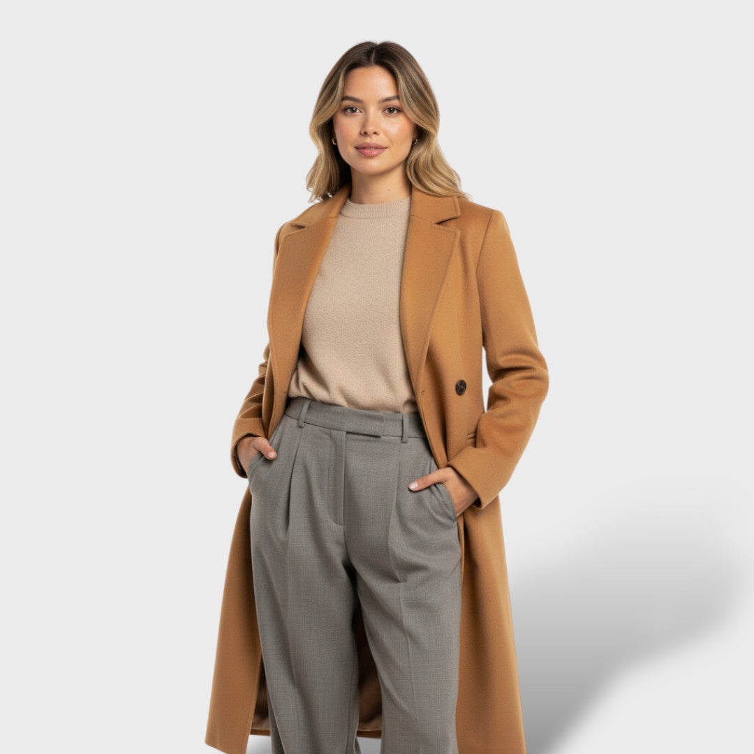Elegant wool coat with double-breasted design
