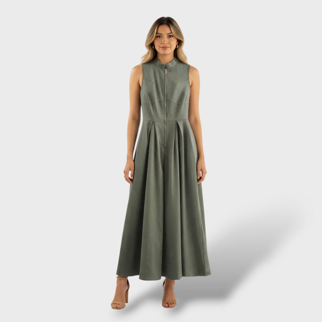 Elegant sleeveless midi dress for women