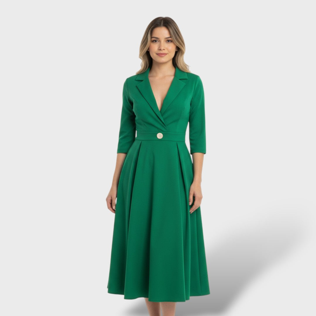 Elegant A-line Dress with Defined Waist