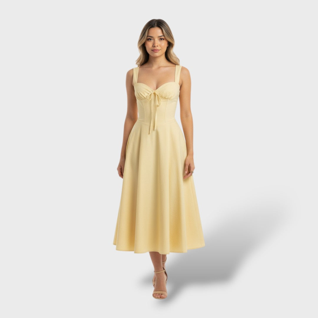 Elegant Midi Dress with Corset Back