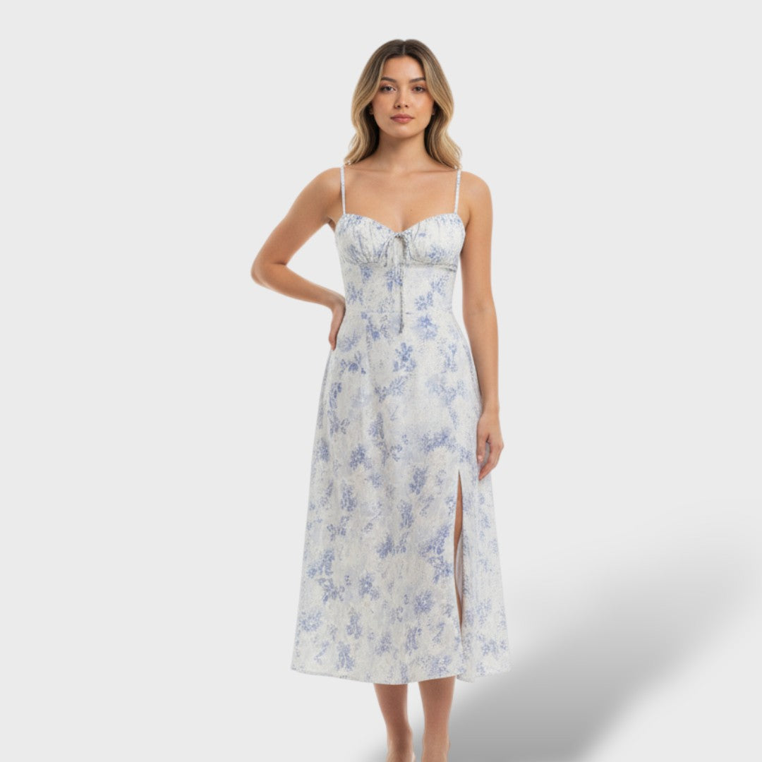 Elegant Midi Dress with Corset Back