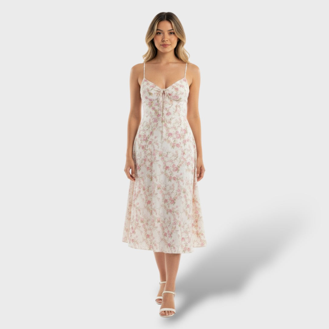 Elegant Midi Dress with Corset Back