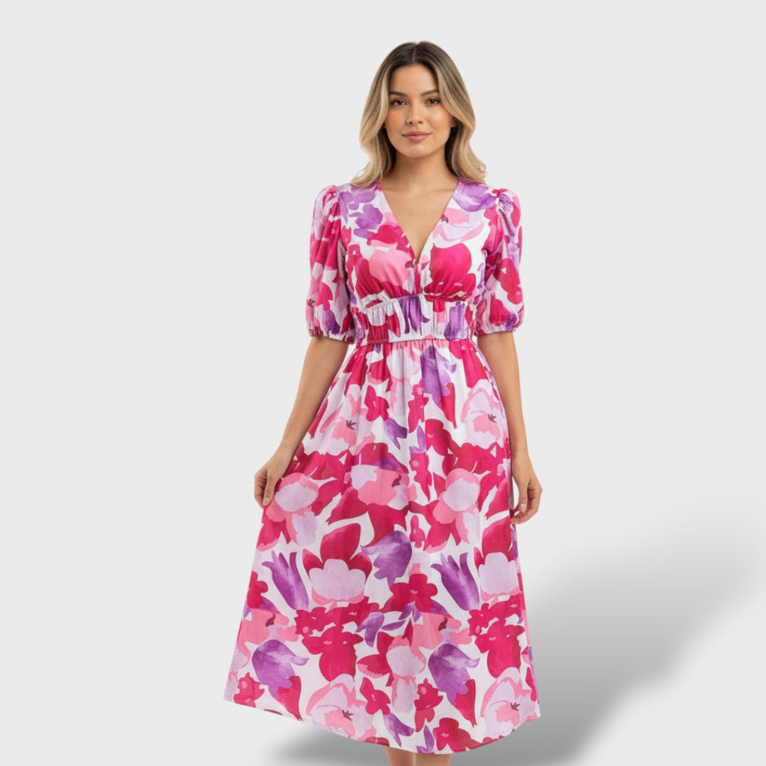 Elegant Floral Midi Dress
