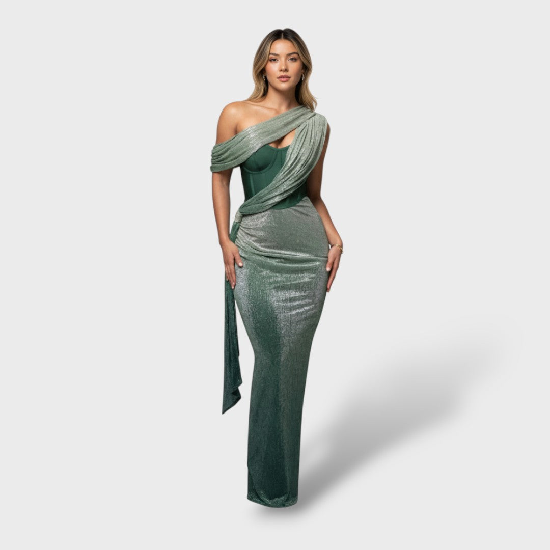 Elegant Long Dress for Women - Asymmetrical