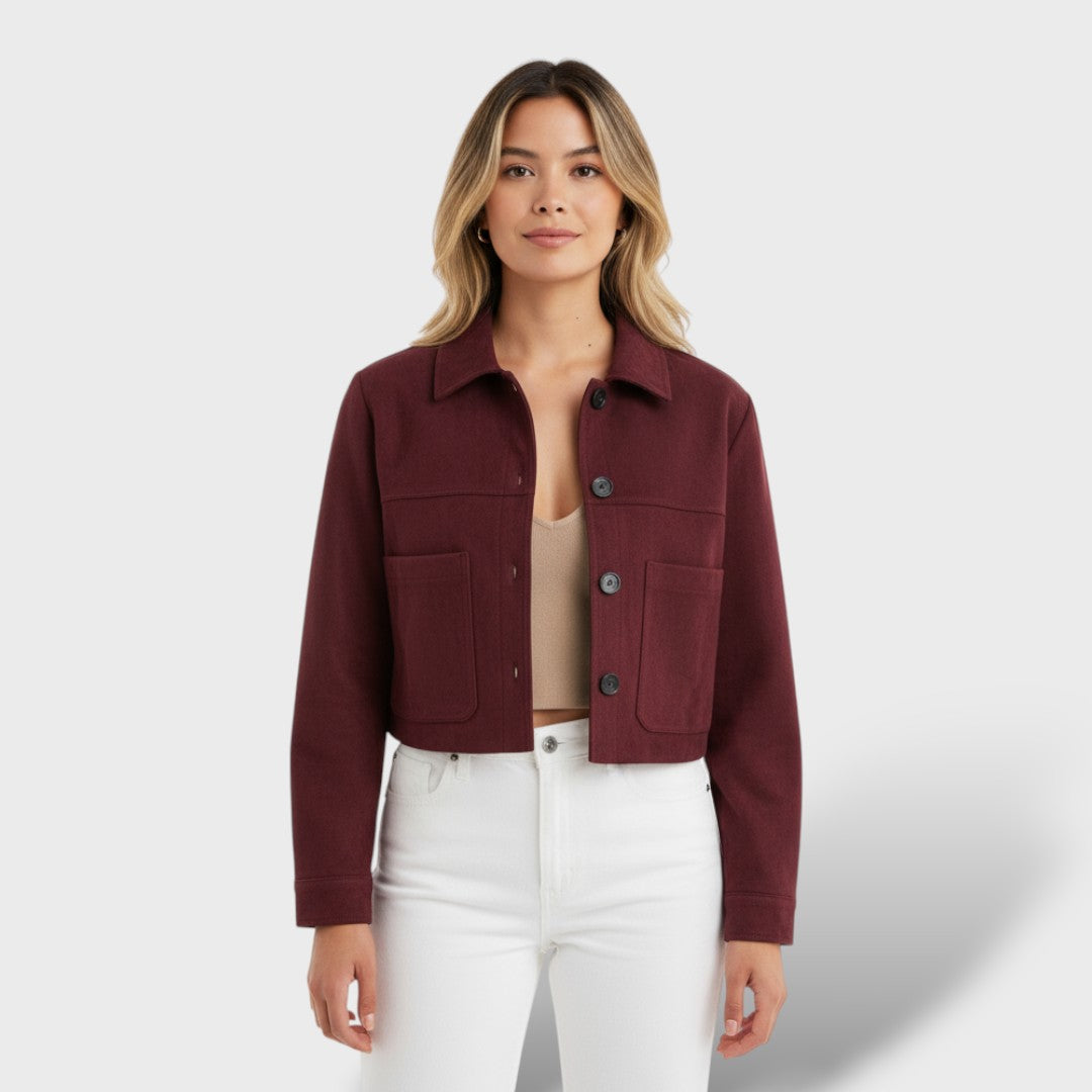 Short Suede Jacket with Pockets