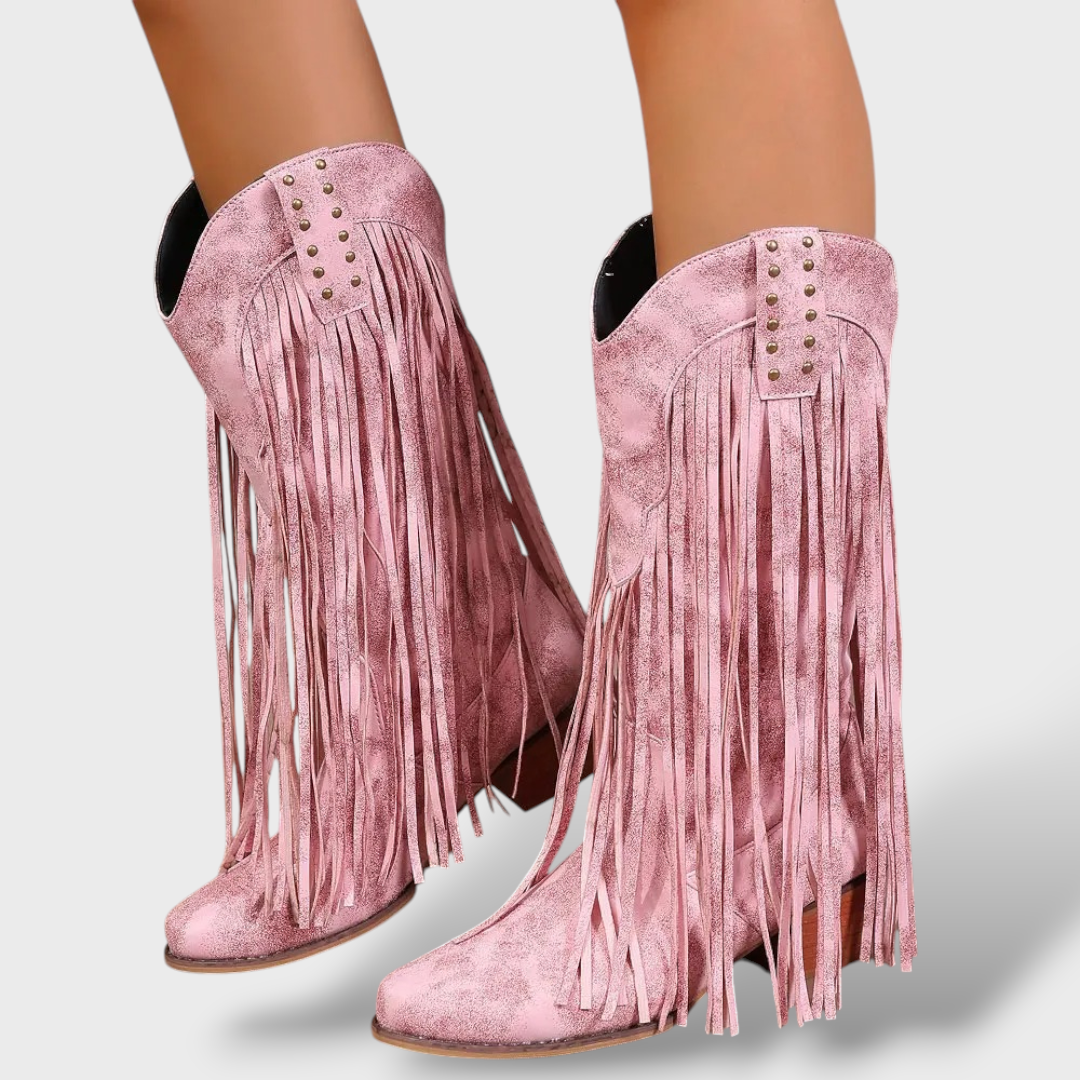 Vintage Cowboy Boots for Women with Fringes