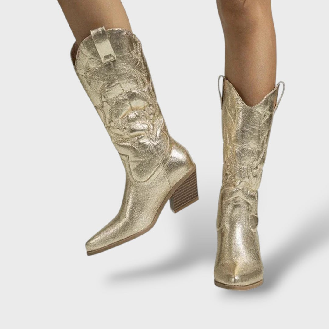 Retro Embroidered Cowboy Boots for Women