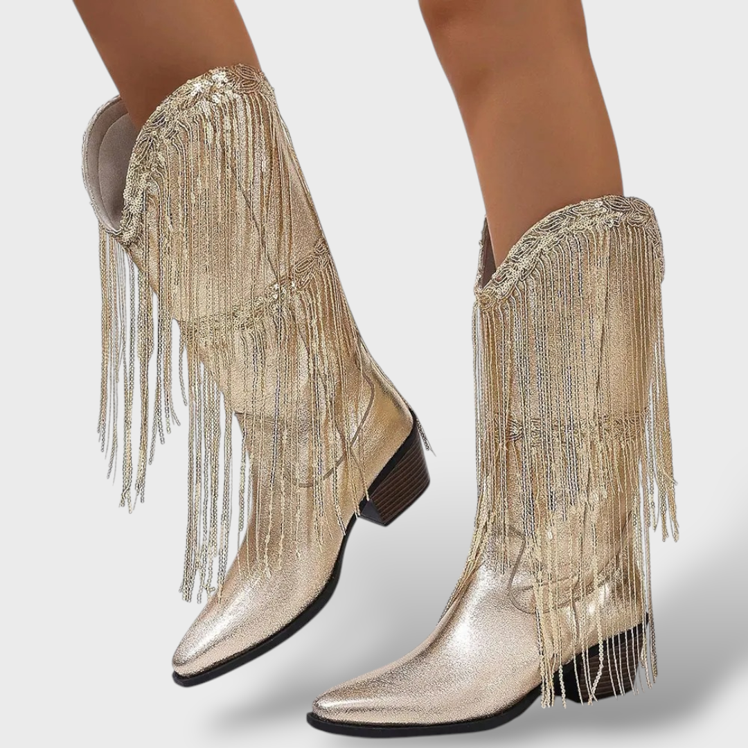 Vintage Cowboy Boots for Women with Fringes
