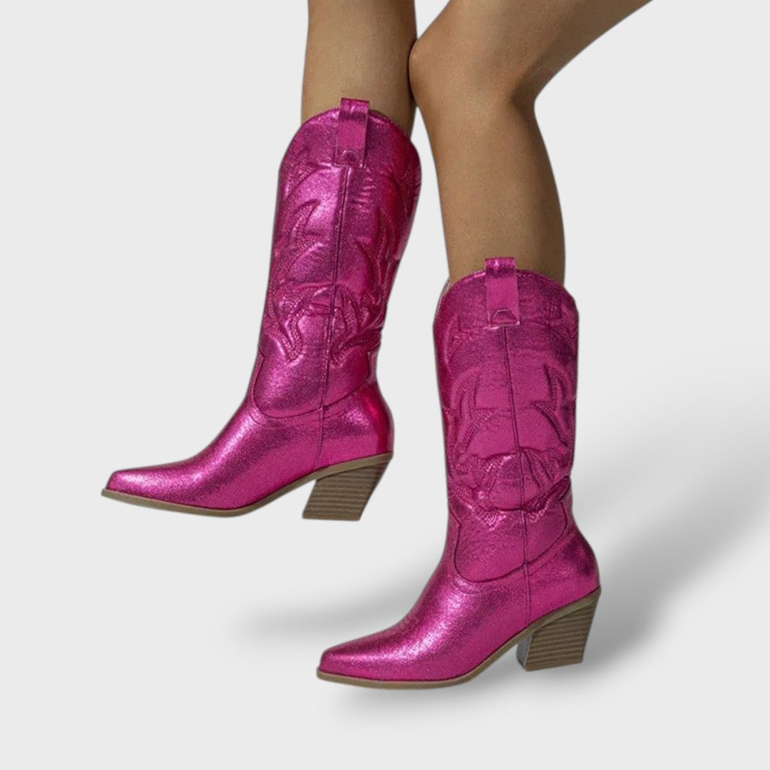 Retro Embroidered Cowboy Boots for Women