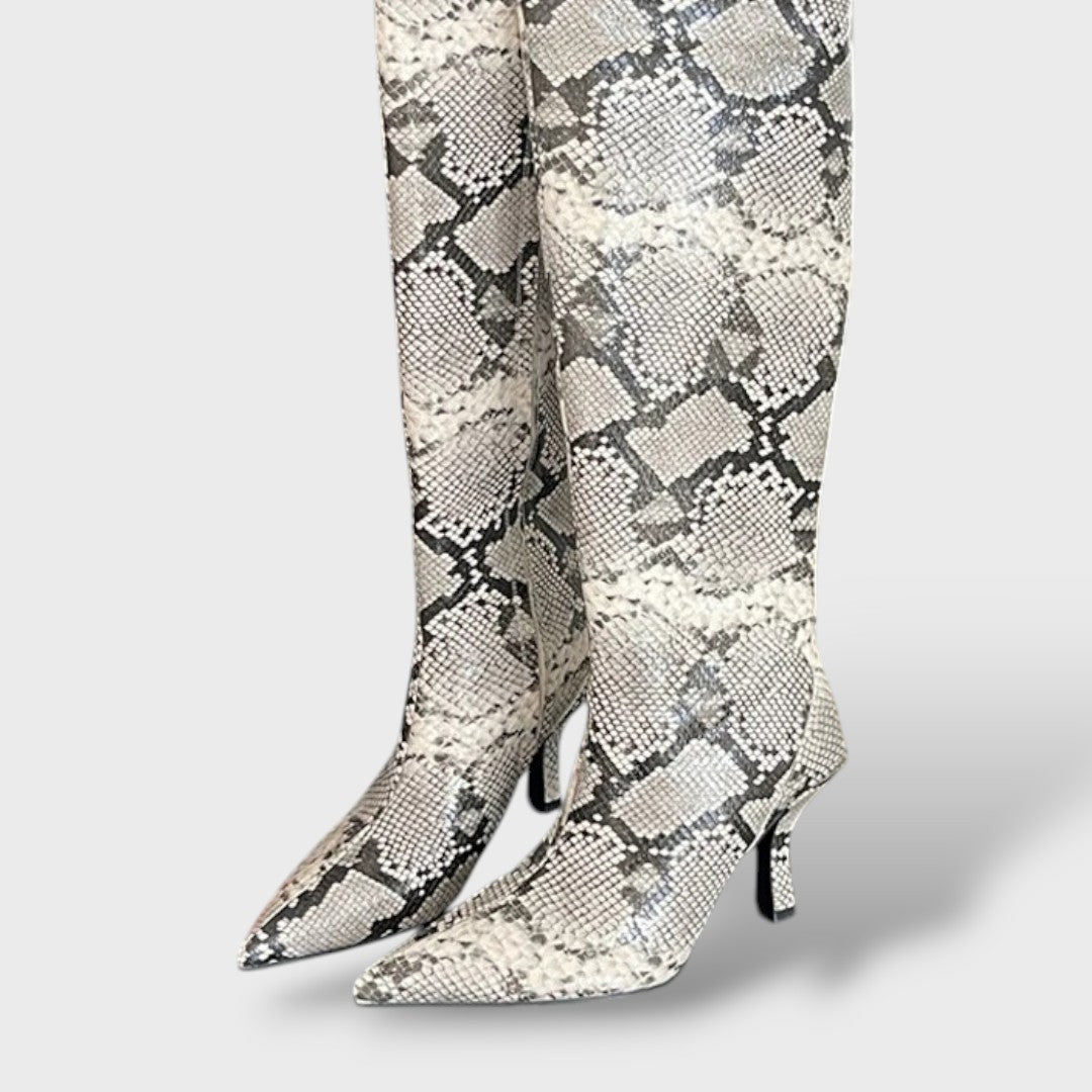 High Leather Boots for Women Cowboy Style