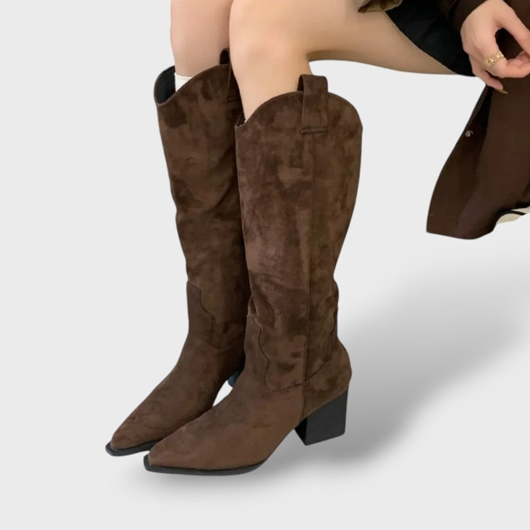 Modern High Leather Cowboy Boots