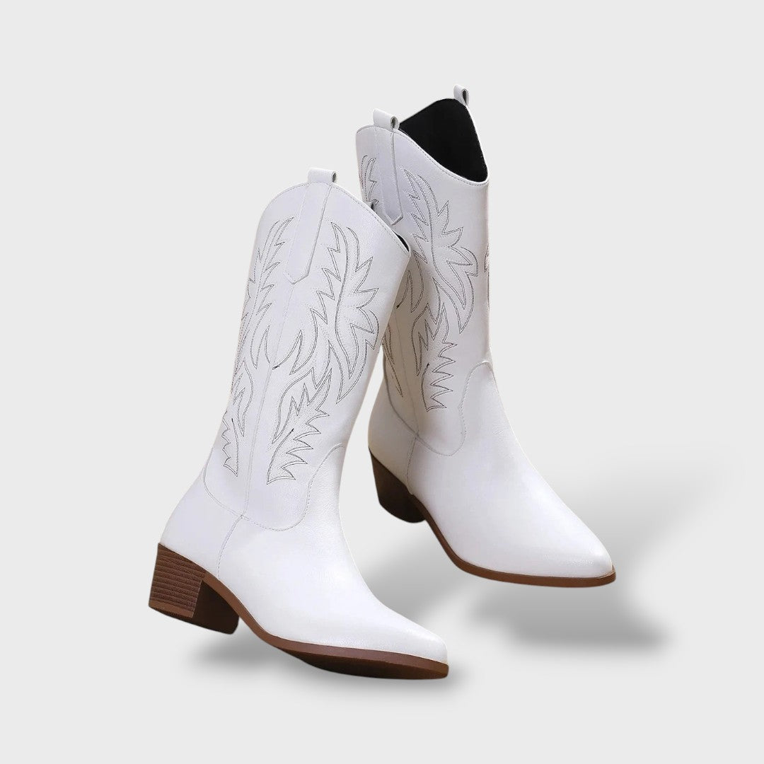 Retro Cowboy Boots for Women with Pointed Toe