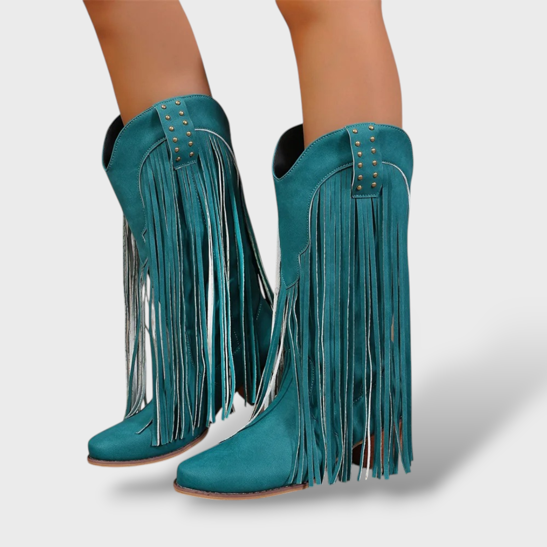 Vintage Cowboy Boots for Women with Fringes