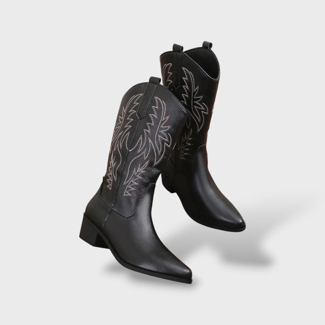 Retro Cowboy Boots for Women with Pointed Toe