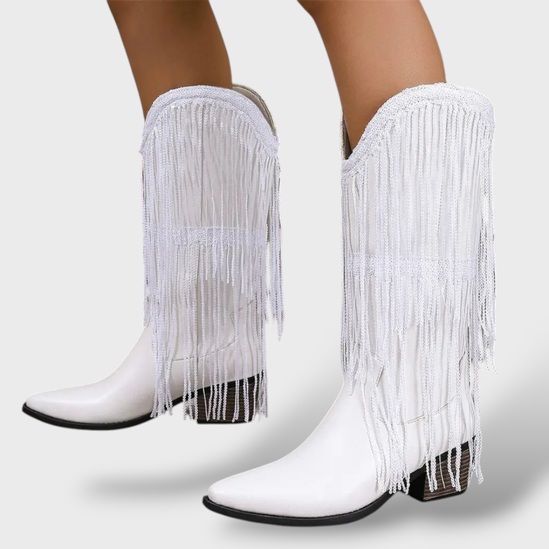 Vintage Cowboy Boots for Women with Fringes