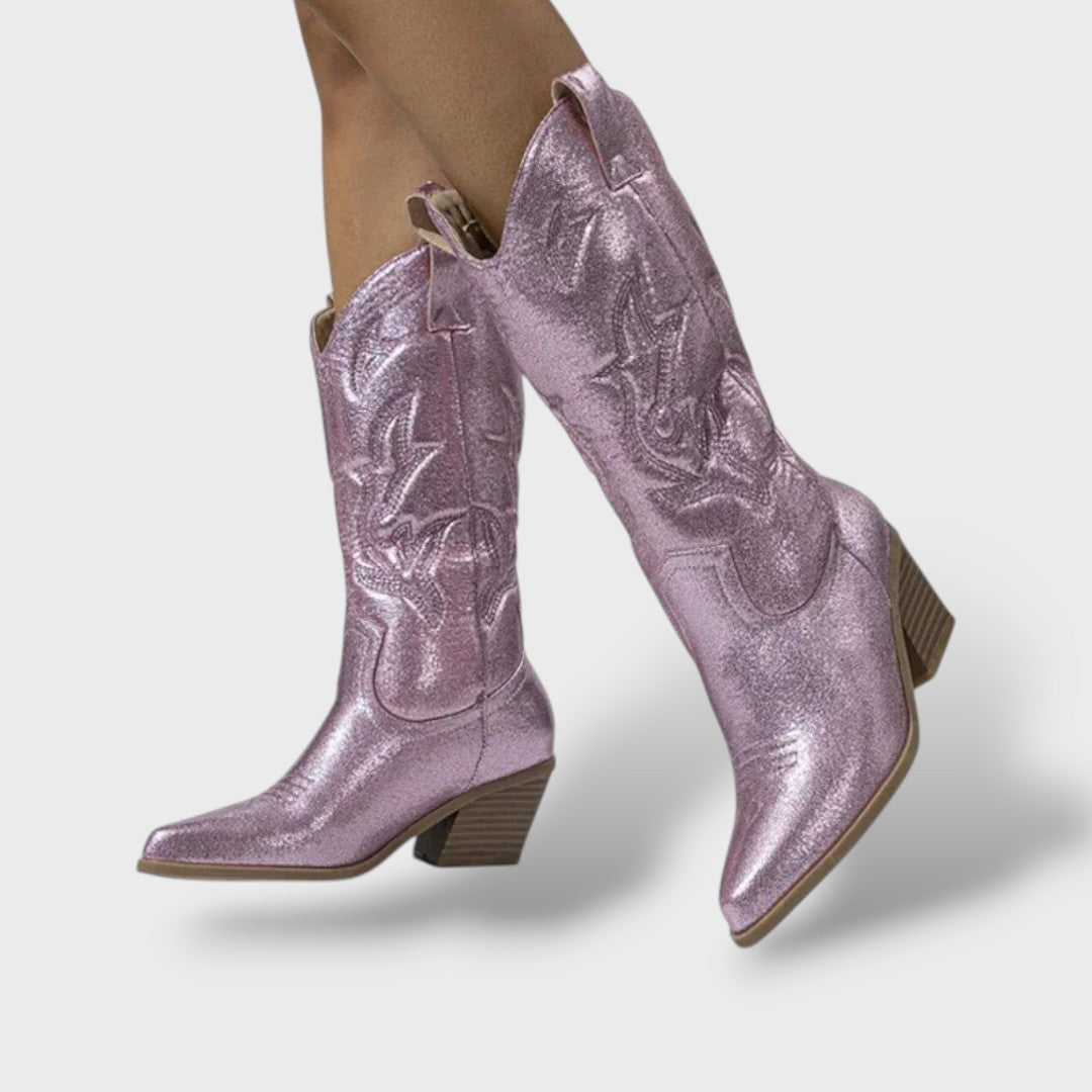 Retro Embroidered Cowboy Boots for Women