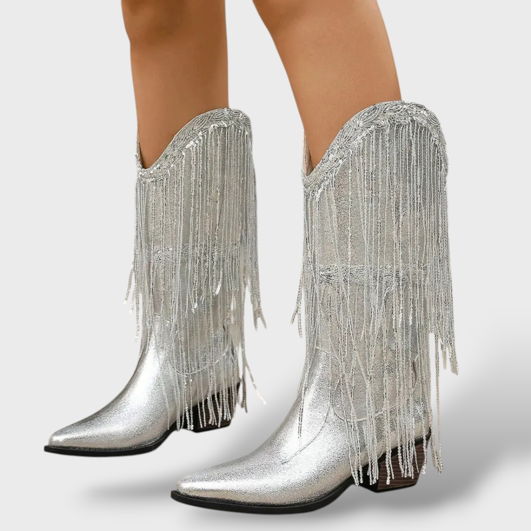Vintage Cowboy Boots for Women with Fringes