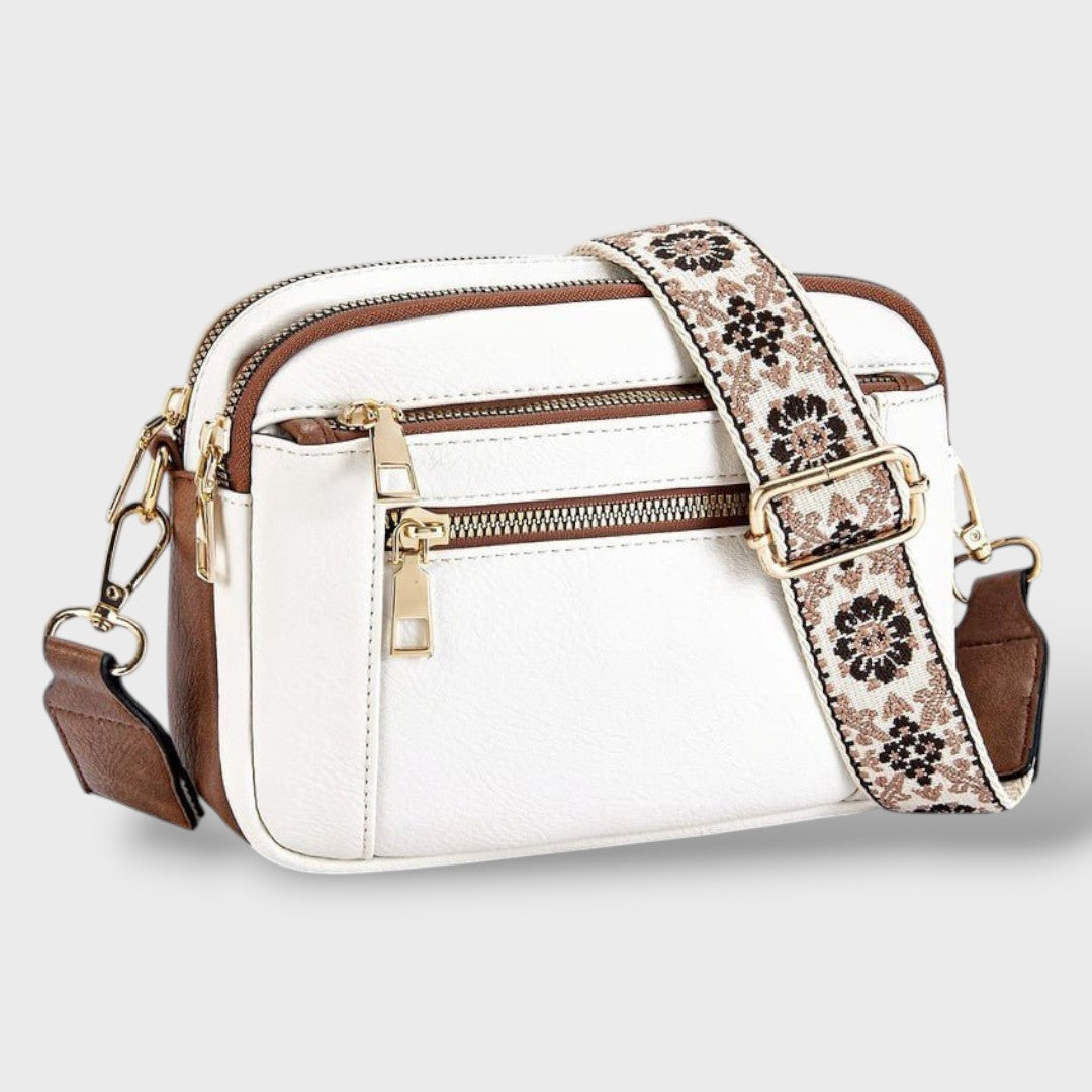 Elegant Synthetic Leather Shoulder Bag Moon