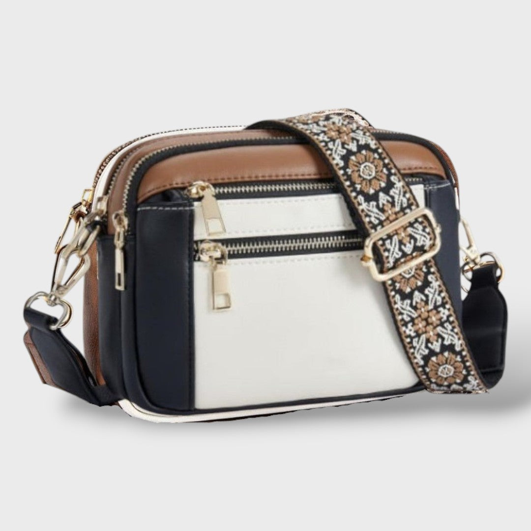 Elegant Synthetic Leather Shoulder Bag Moon