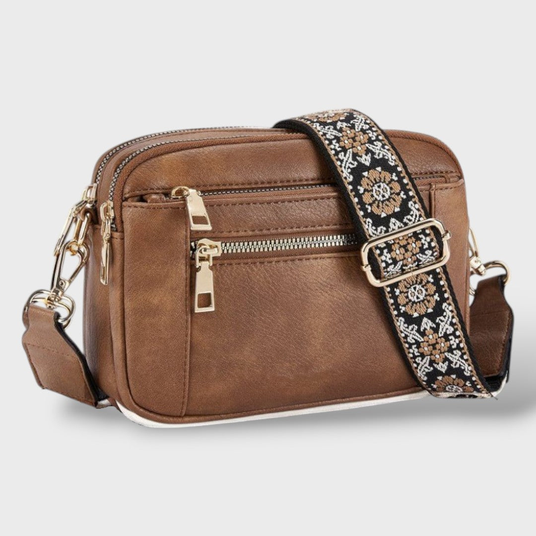 Elegant Synthetic Leather Shoulder Bag Moon