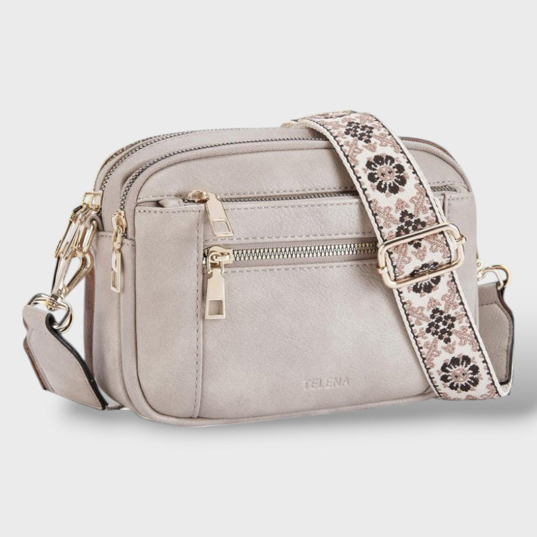 Elegant Synthetic Leather Shoulder Bag Moon