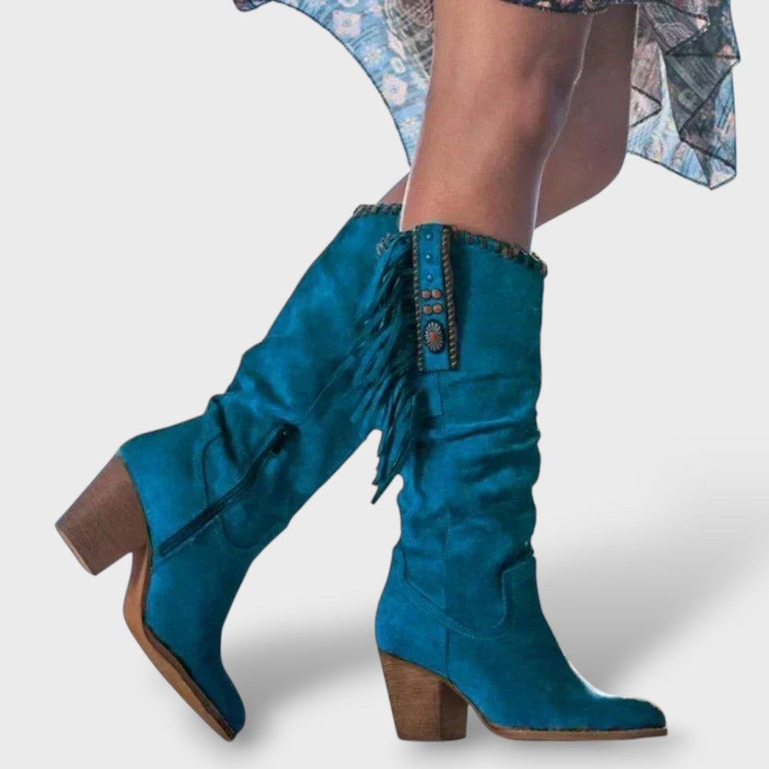 High Cowboy Boots – Heel and Buckle