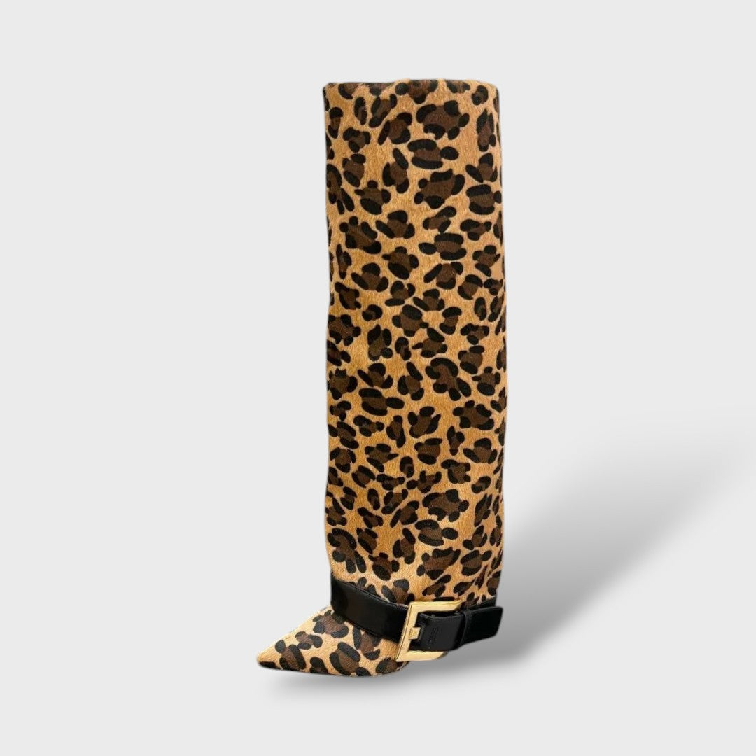 High Heeled Women's Boots with Buckle