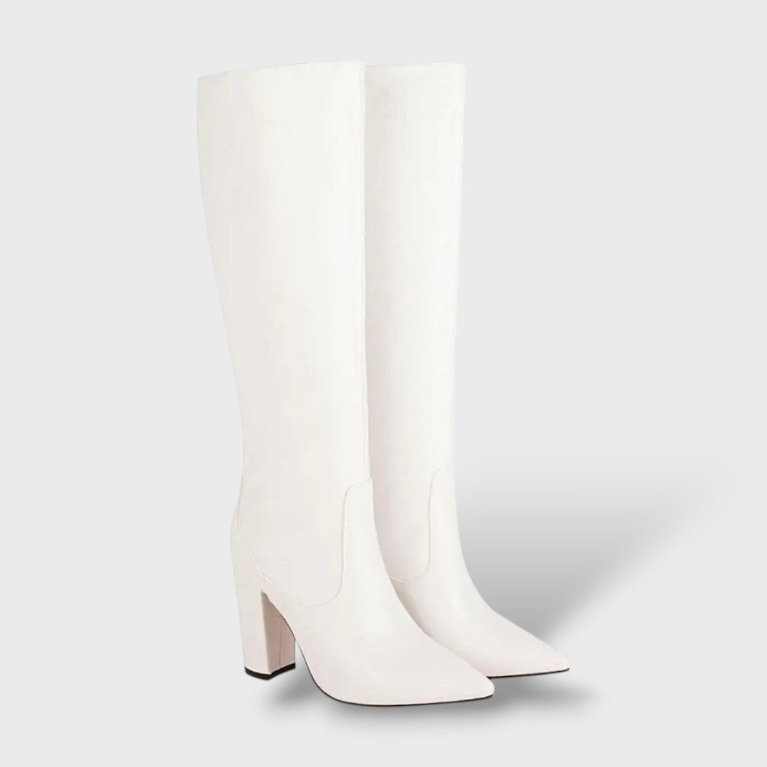 High Synthetic Leather Boots with Snake Print